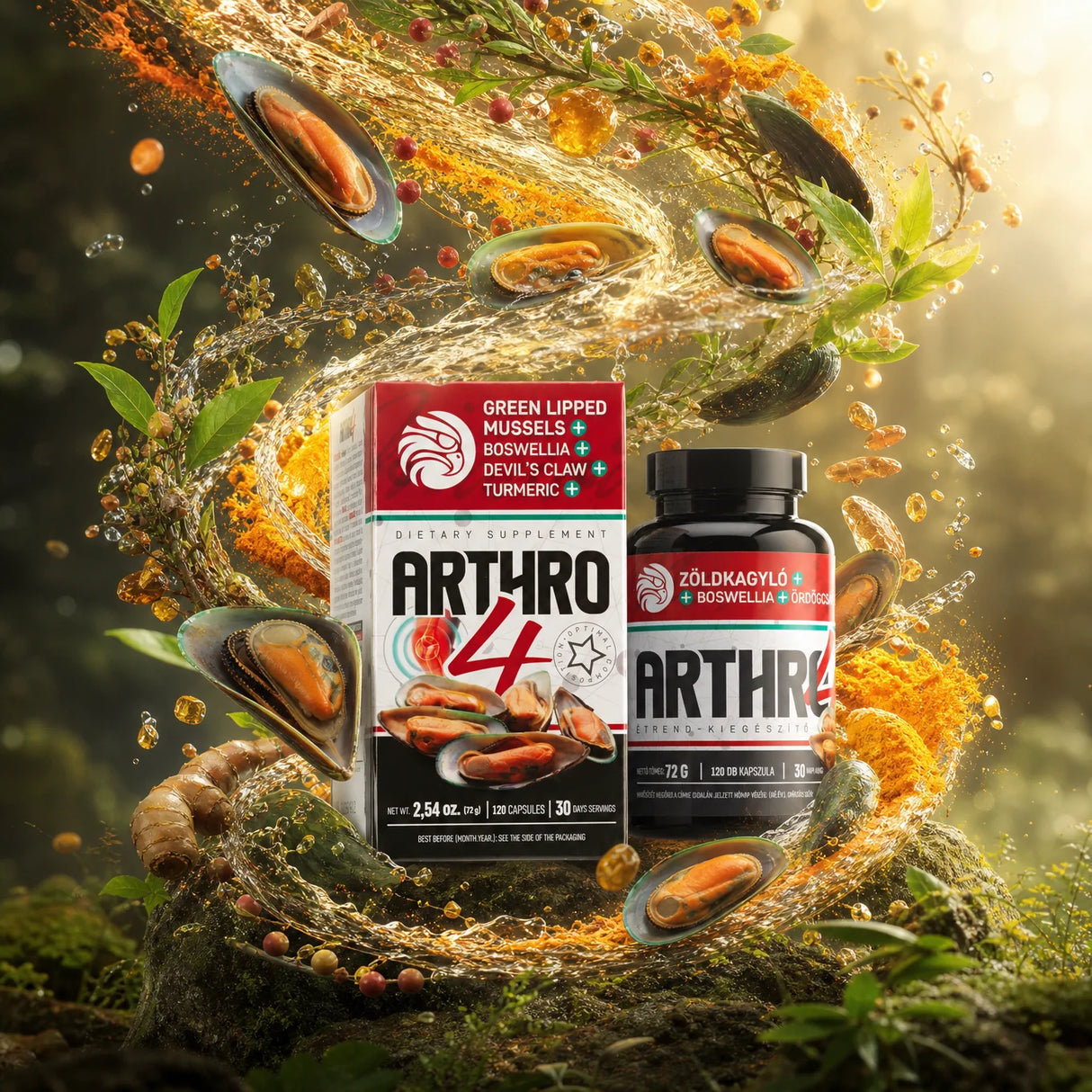 ARTHRO4 • Gewrichts- + kraakbeencomplex • met Groenlipmossel • 120 capsules
