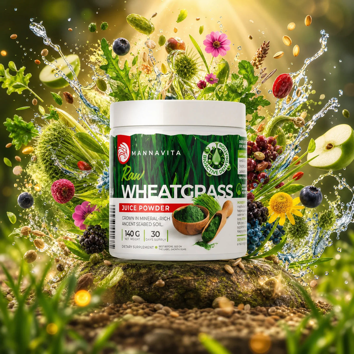 Mannavita rauw Tarwegrassap Poeder • glutenvrij • 140g