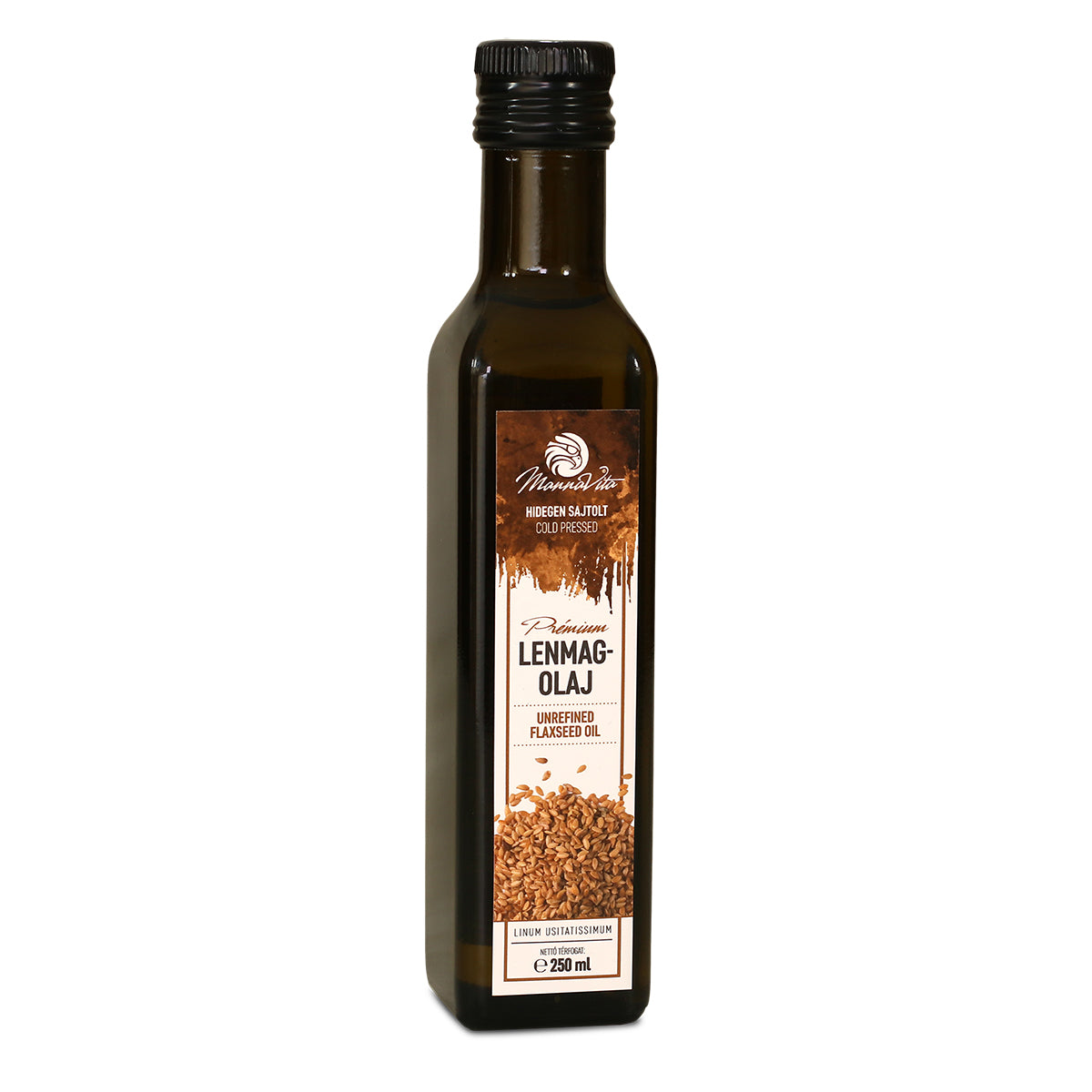 Mannavita Hongaarse koudgeperste lijnzaadolie • 250 ml