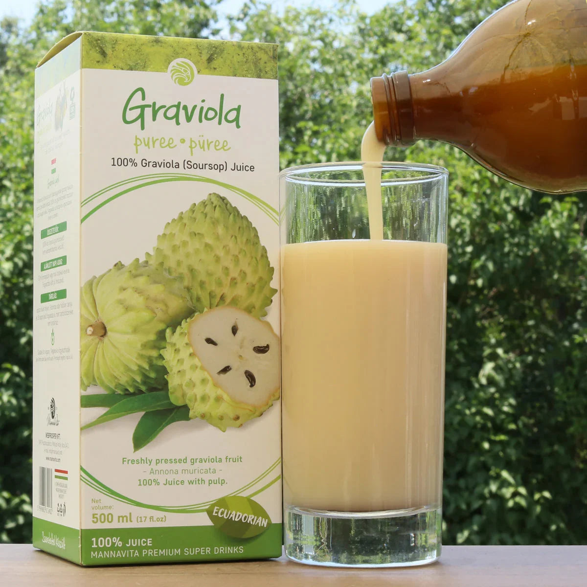 Mannavita Graviola 100% pure pressed purée • 500 ml - Mannavita