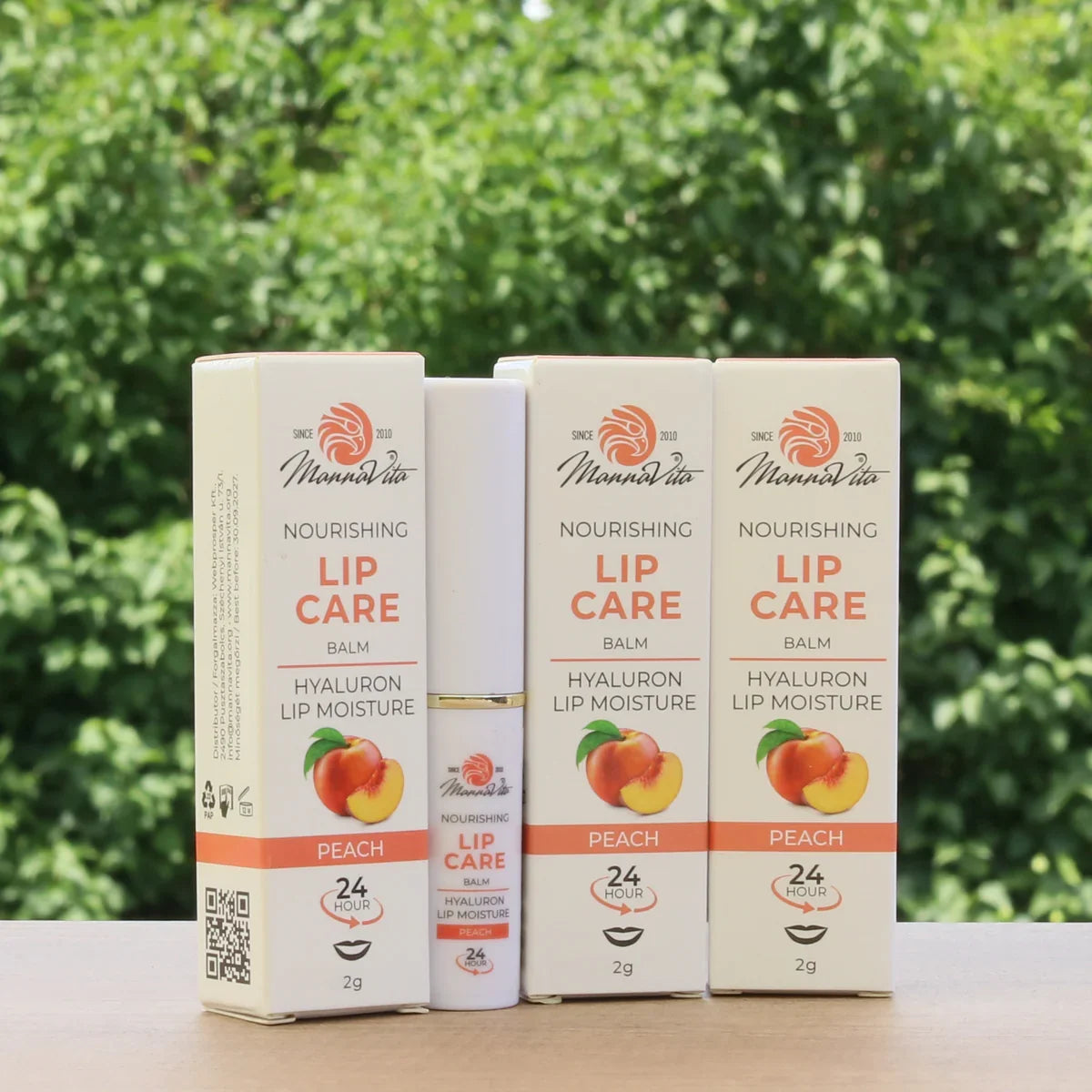 Mannavita Lip Balm with Hyaluronic Acid • Deep-nourishing • PEACH - Mannavita