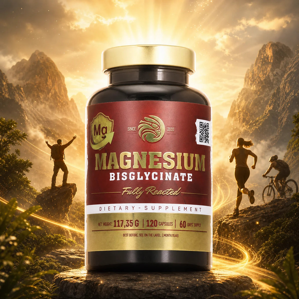 Mannavita MAGNESIUM Bisglycinaat volledig gereageerd • 120 stuks