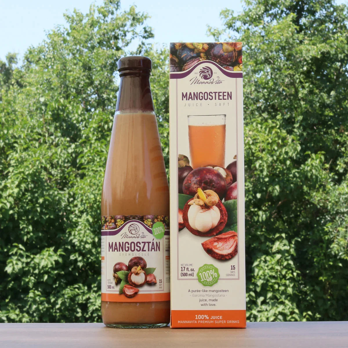 Mannavita Mangosteen 100% pure pressed purée • 500 ml - Mannavita