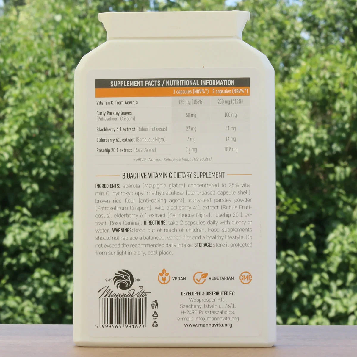 Mannavita Vitamin C complex • 250 mg bioactive • 60 capsules - Mannavita