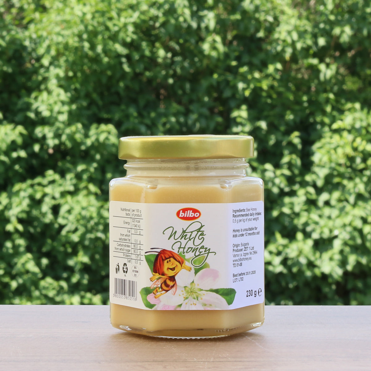 Bilbo rauwe witte honing • 230 g