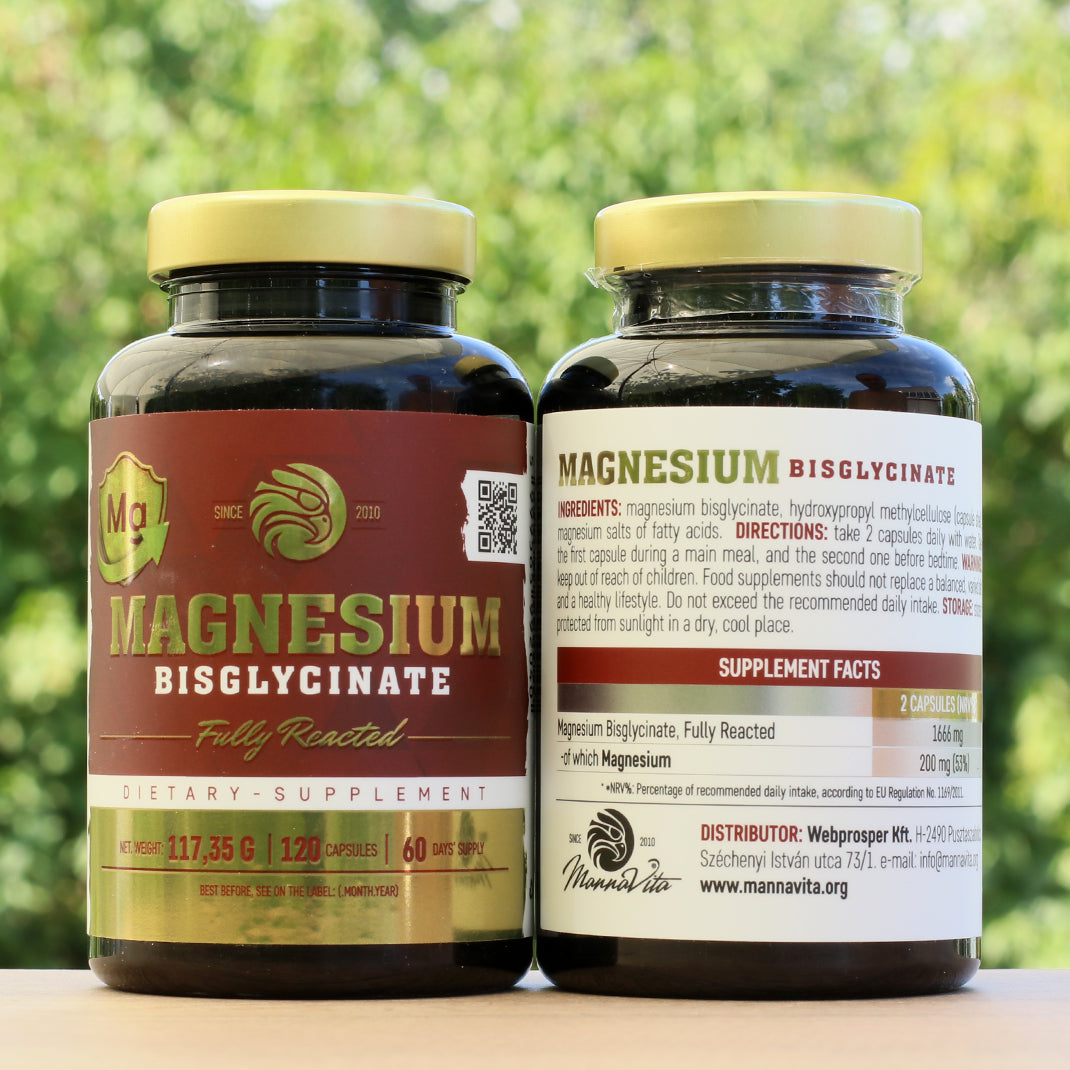 Mannavita MAGNESIUM Bisglycinaat volledig gereageerd • 120 stuks