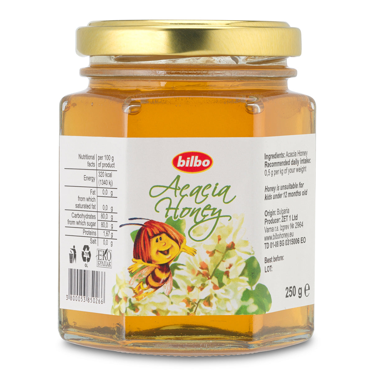 Bilbo rauwe Acaciahoning • 250 g
