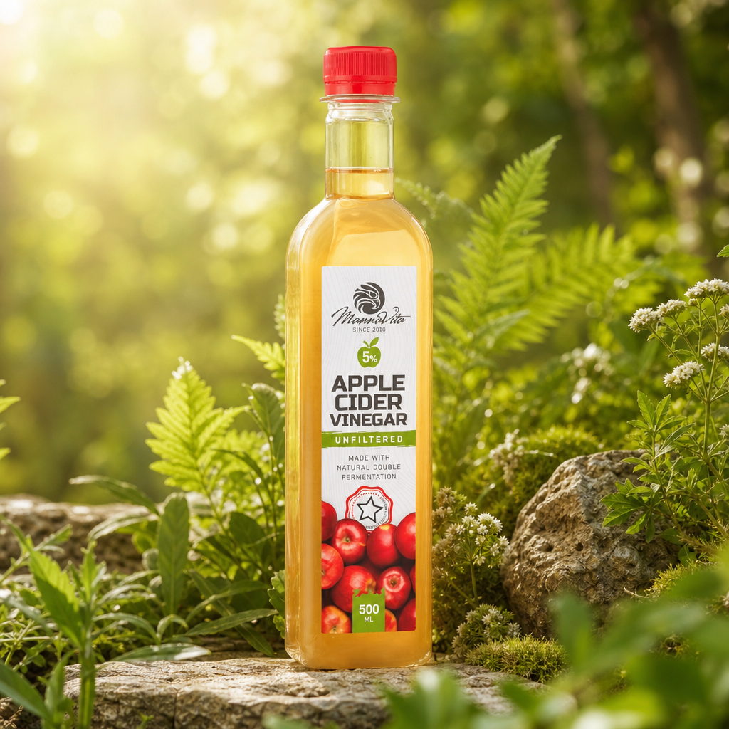 Mannavita ongefilterde Appelciderazijn met dubbele fermentatie • 500 ml