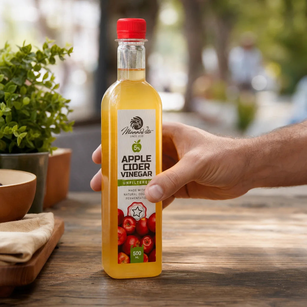 Mannavita ongefilterde Appelciderazijn met dubbele fermentatie • 500 ml
