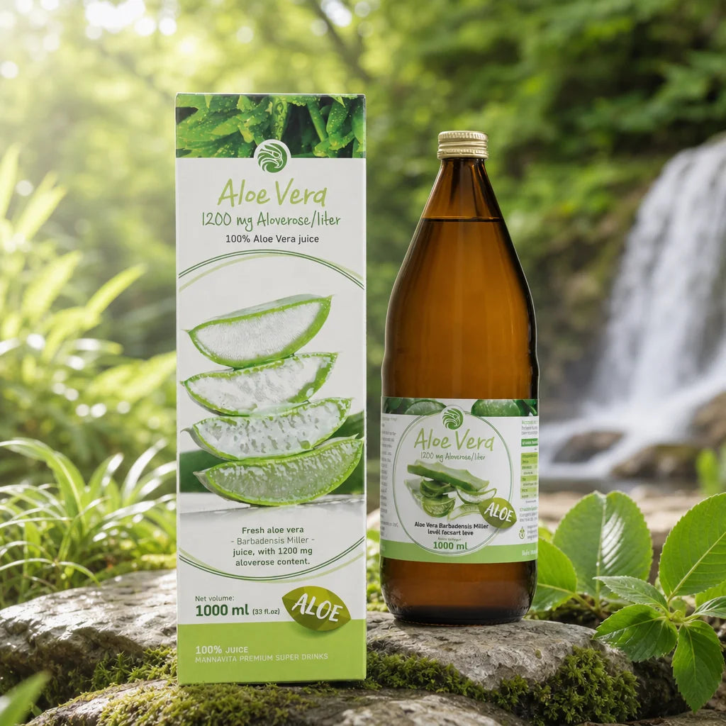 Mannavita Aloë vera 100% puur geperst sap • 1000 ml