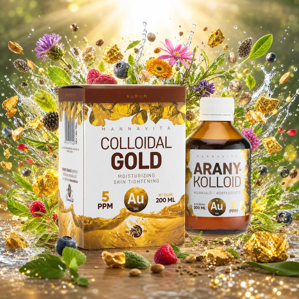 Mannavita Colloïdaal Goud 5 PPM • 200 ml
