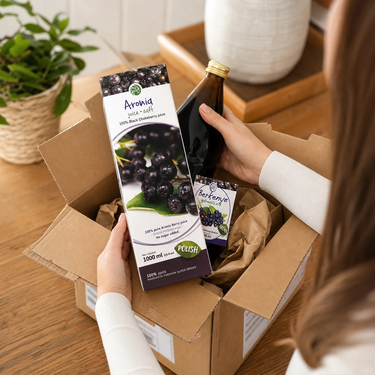 Mannavita Aronia bes 100% puur geperst sap • 1000 ml