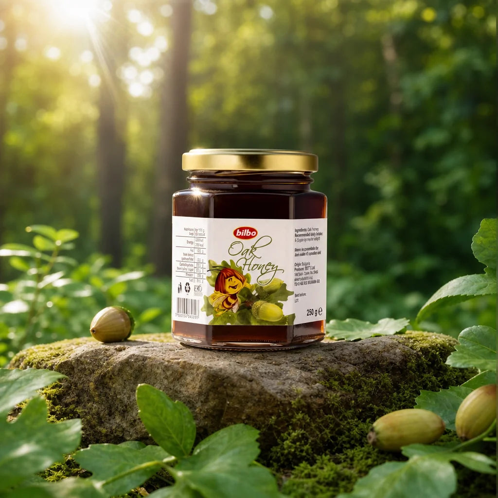 Bilbo rauwe cacaohoning • 250 g