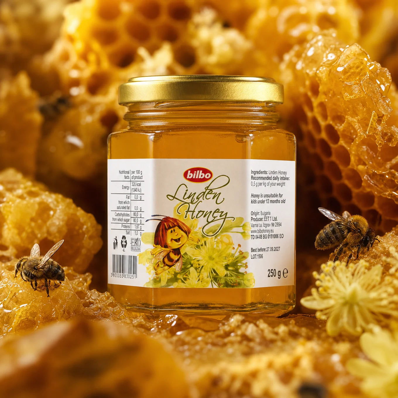 Bilbo rauwe lavendelhoning • 250 g
