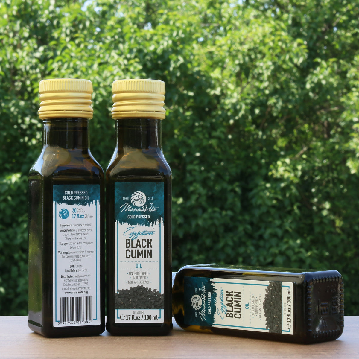 Mannavita koudgeperste zwarte komijnzaadolie • 100 ml