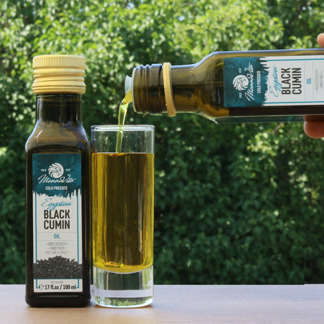 Mannavita koudgeperste zwarte komijnzaadolie • 100 ml