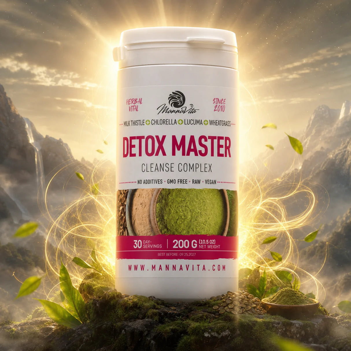 Mannavita Mariadistel +Tarwegras  + Chlorella + Lucuma • 200 g