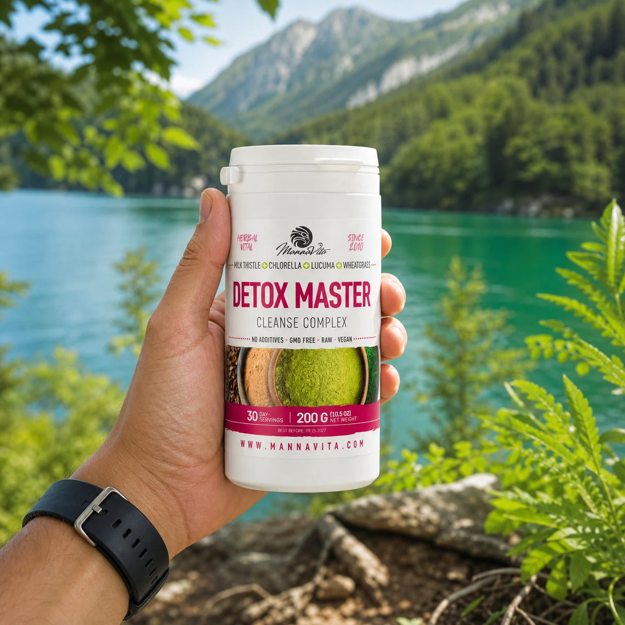 Mannavita Mariadistel +Tarwegras  + Chlorella + Lucuma • 200 g