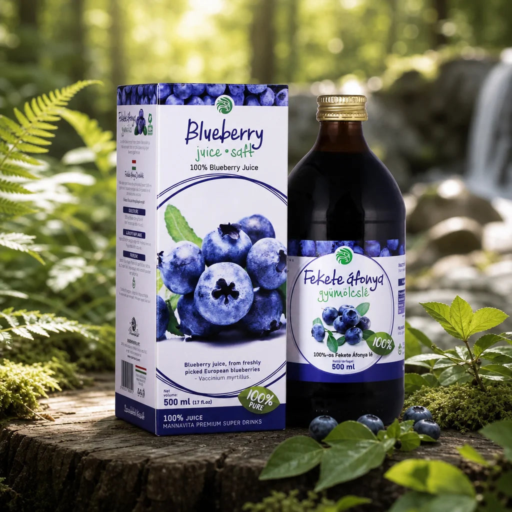Mannavita Blauwe Bessensap, 100% puur geperst • 500 ml