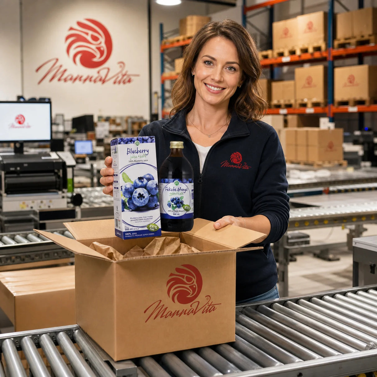 Mannavita Blauwe Bessensap, 100% puur geperst • 500 ml