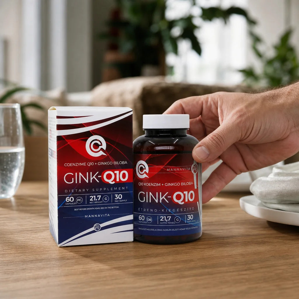 GINK-Q10 • Q10 Co-enzym + Ginkgo Biloba-complex • 60 capsules