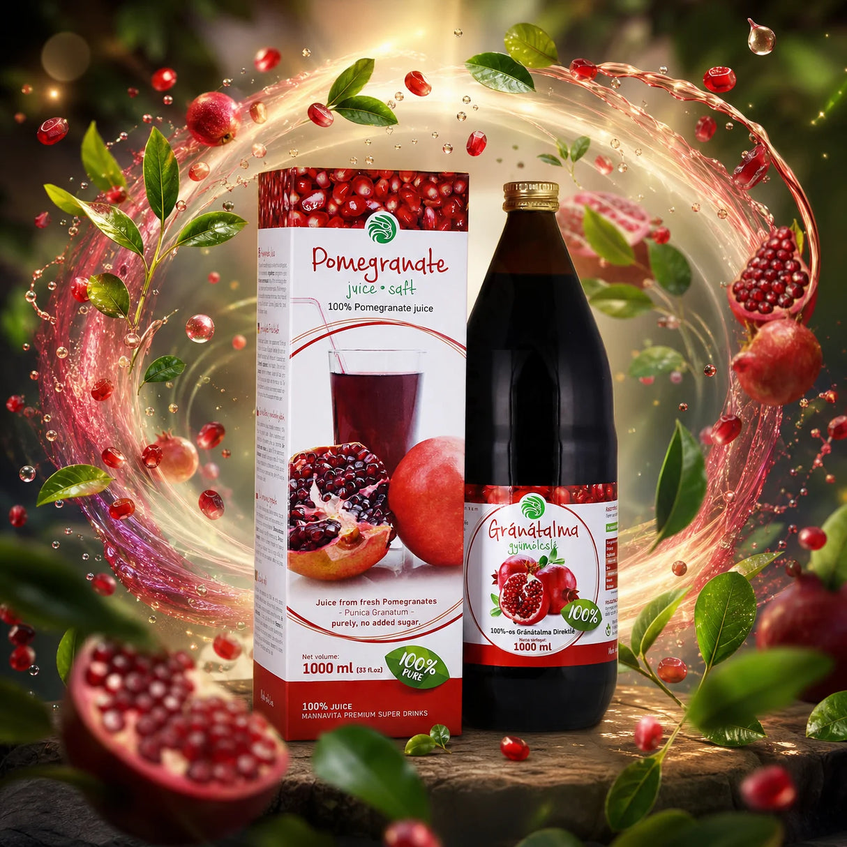 Mannavita Granaatappel, 100% puur geperst sap • 1000 ml