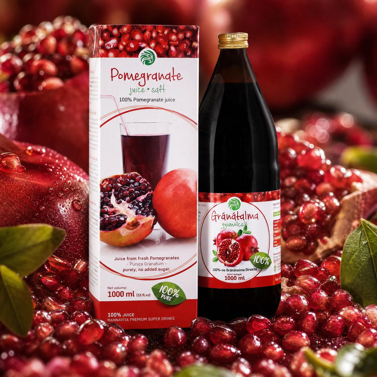 Mannavita Granaatappel, 100% puur geperst sap • 1000 ml