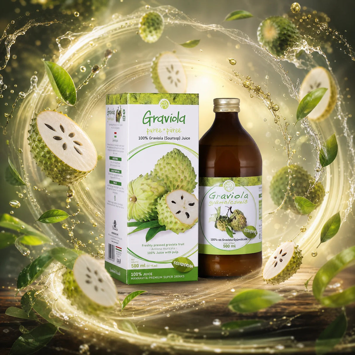 Mannavita Graviola, 100% puur geperst purée • 500 ml