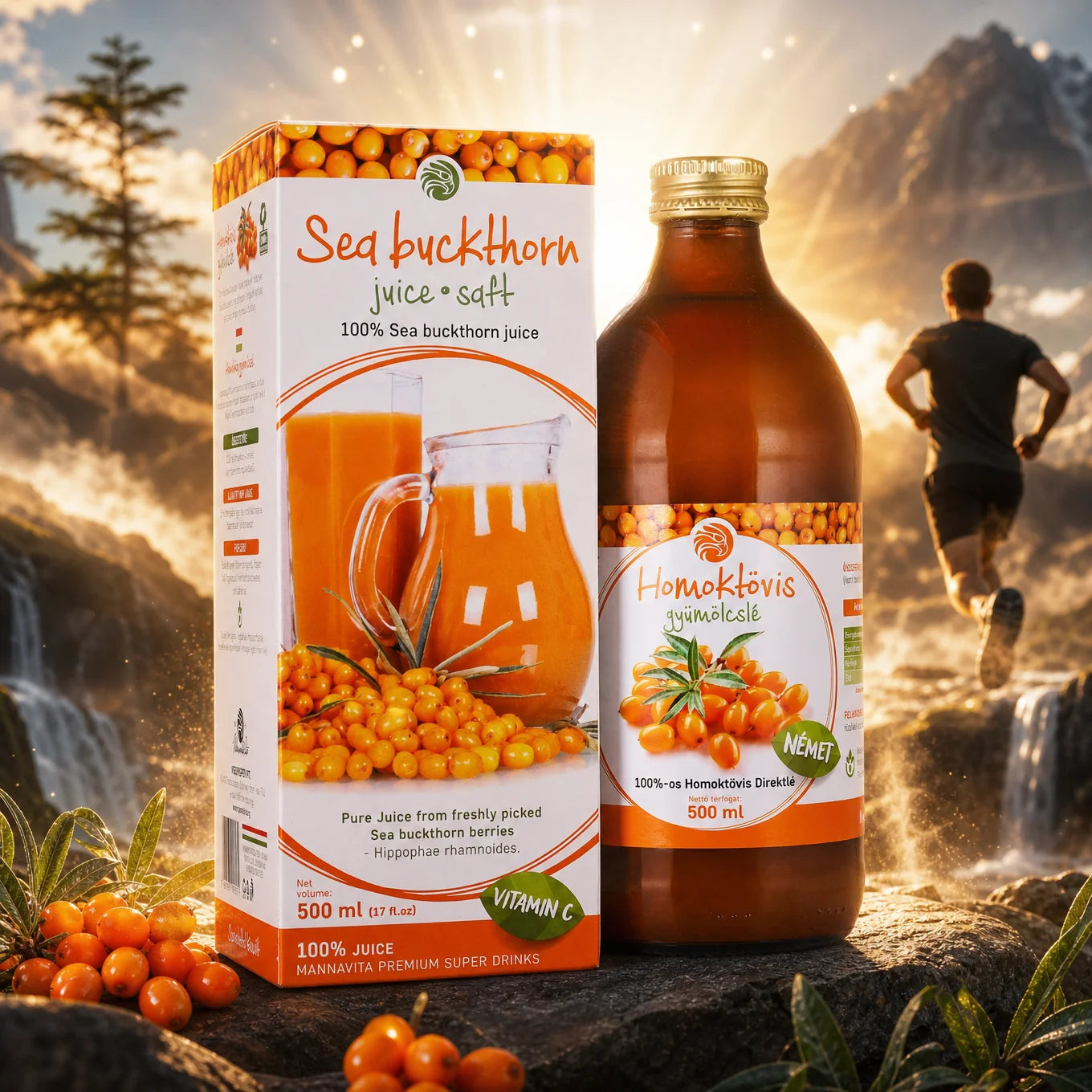 Mannavita Duindoorn, 100% puur geperst sap • 500 ml