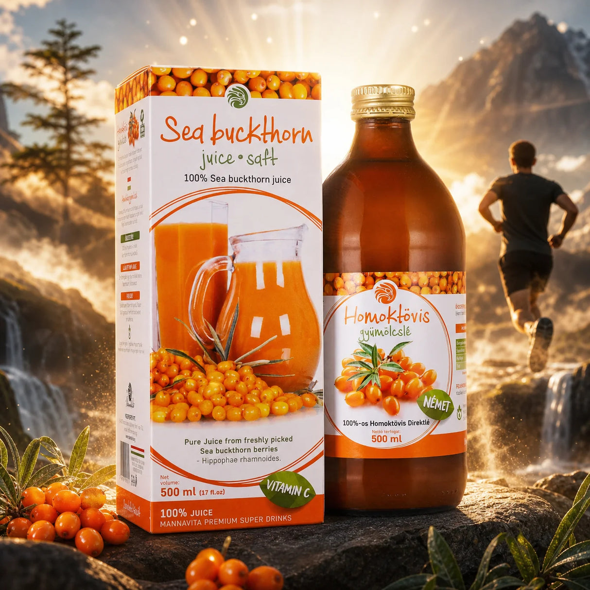 Mannavita Duindoorn, 100% puur geperst sap • 500 ml