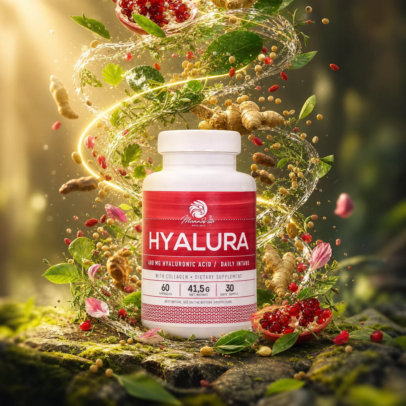 Hyalura 600 mg Hyaluronzuur + Collageen capsules • 60 st.