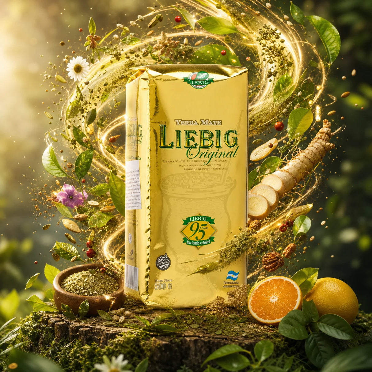 Liebig Original yerba mate-thee • Met stelen bereid • 500 g