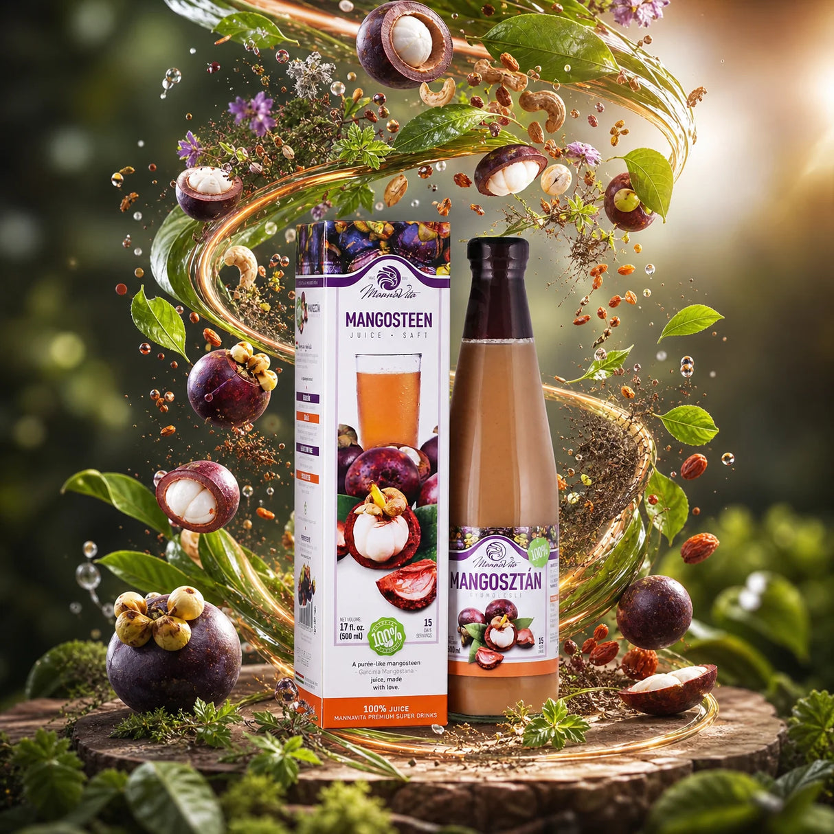 Mannavita Mangosteen 100% puur geperst purée • 500 ml