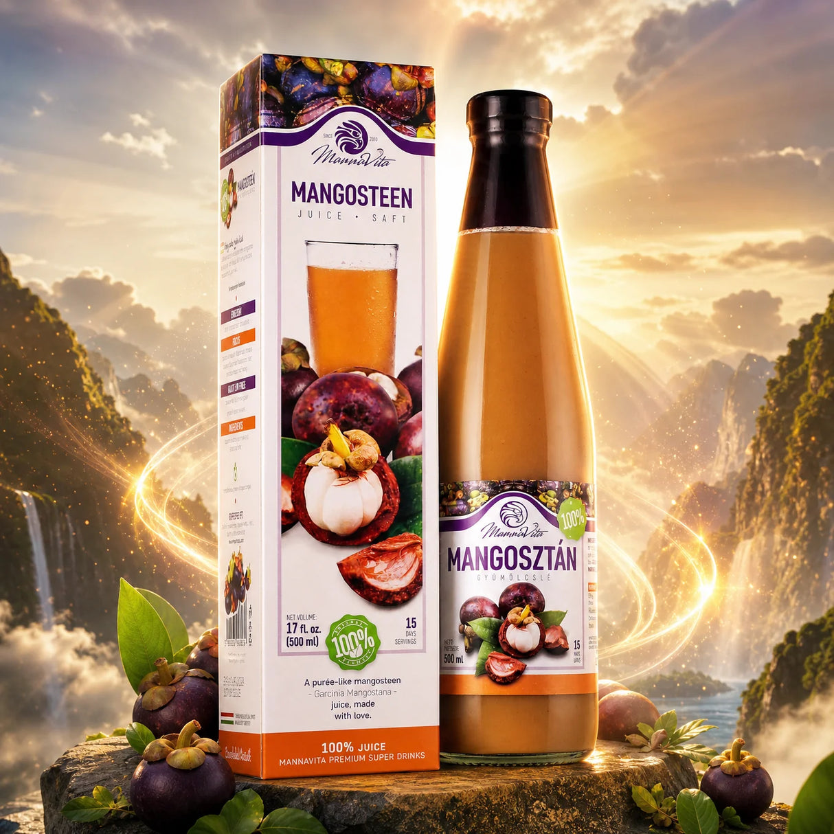 Mannavita Mangosteen 100% puur geperst purée • 500 ml
