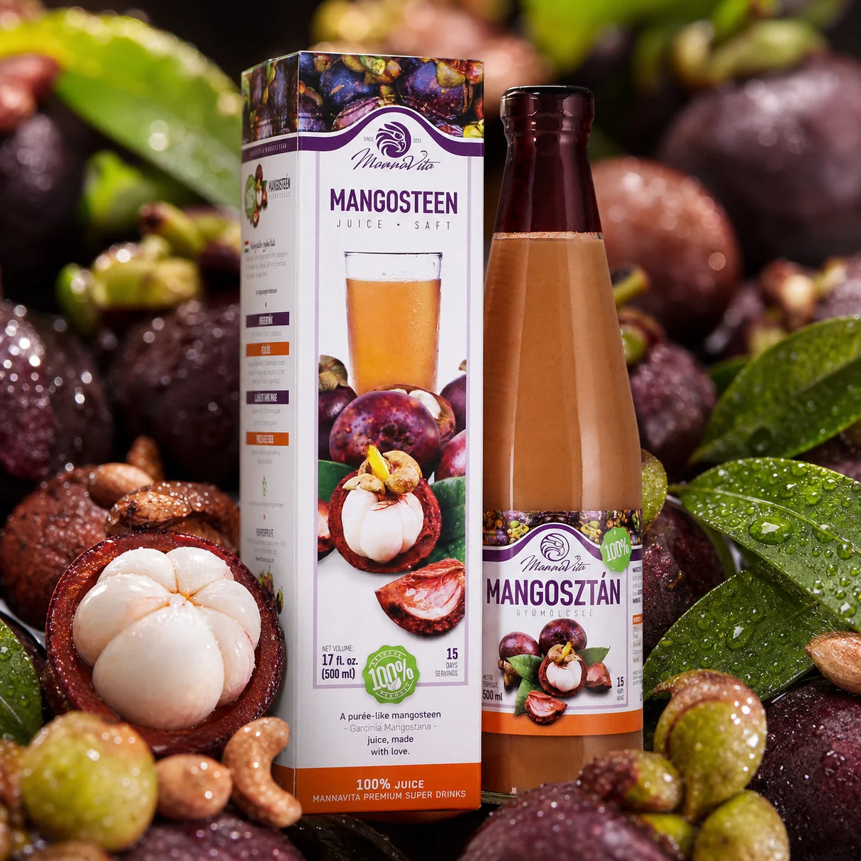 Mannavita Mangosteen 100% puur geperst purée • 500 ml