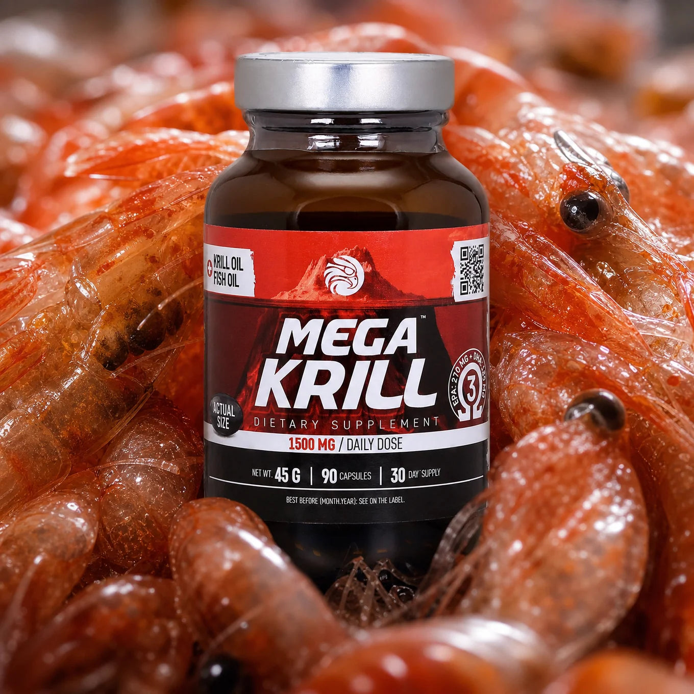 MegaKRILL 1500 mg Krillolie + Visolie • 90 capsules