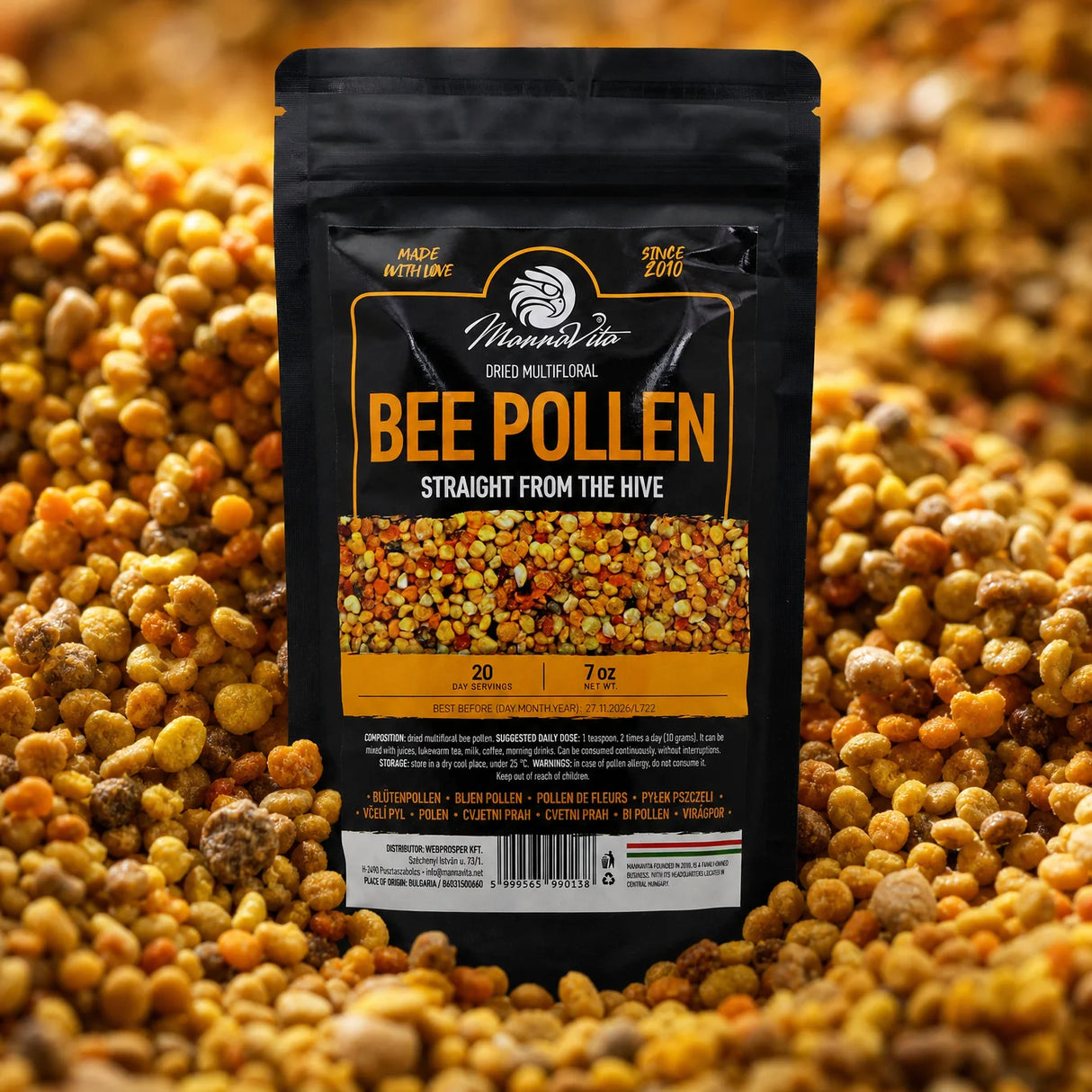 Mannavita gedroogde multiflorale bijenpollen • 200 g