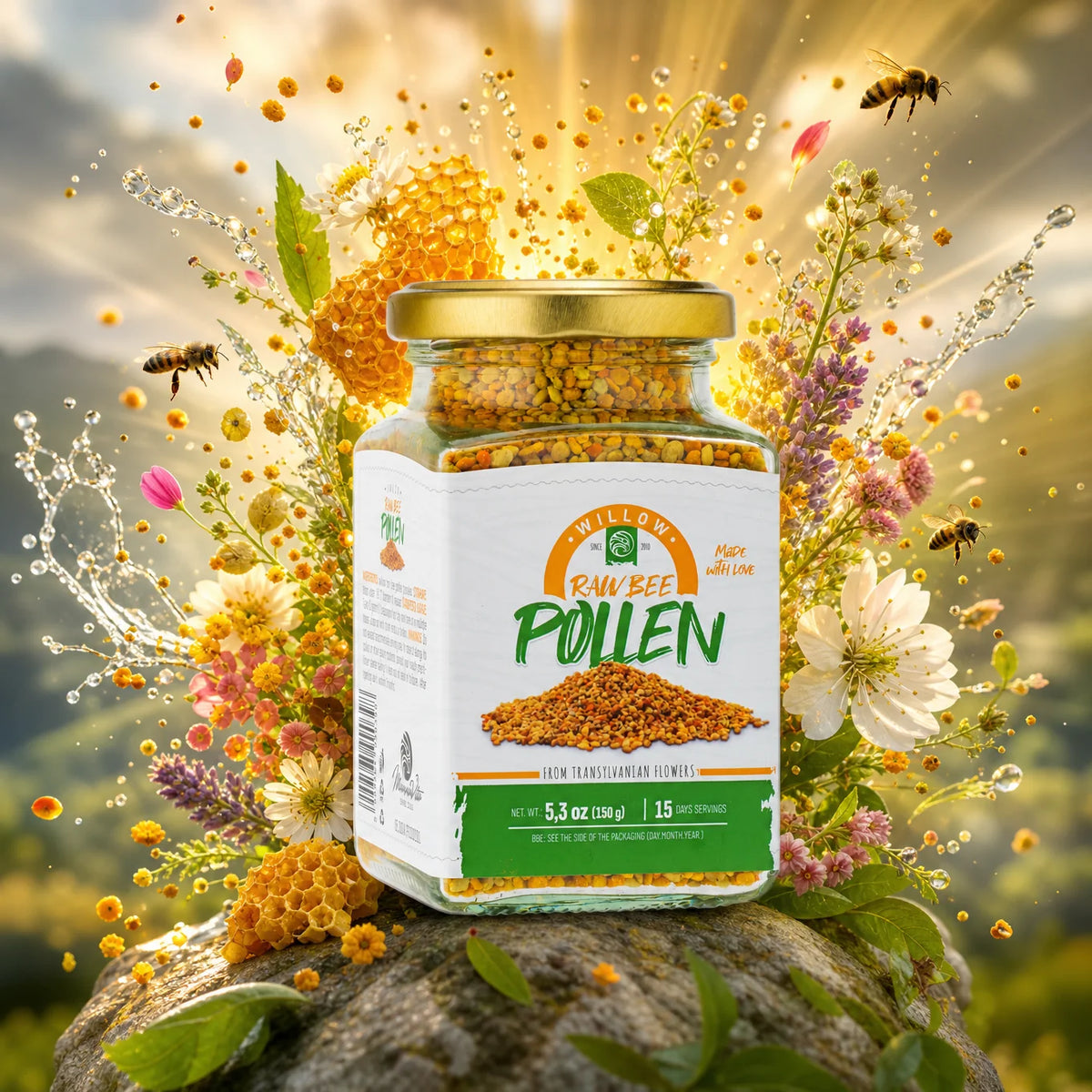Mannavita rauwe Wilg bijenpollen • 150g